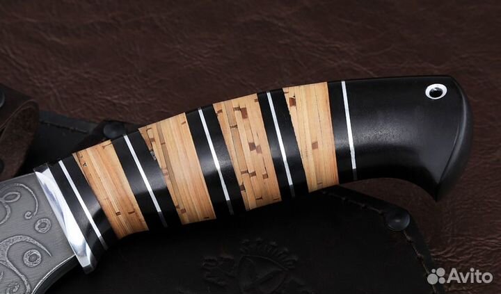 Тяпка №8 сталь Х12мф, рукоять береста черный граб