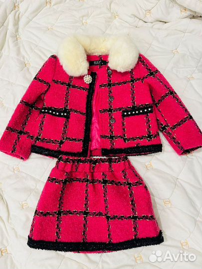 Костюм юбка пиджак 90