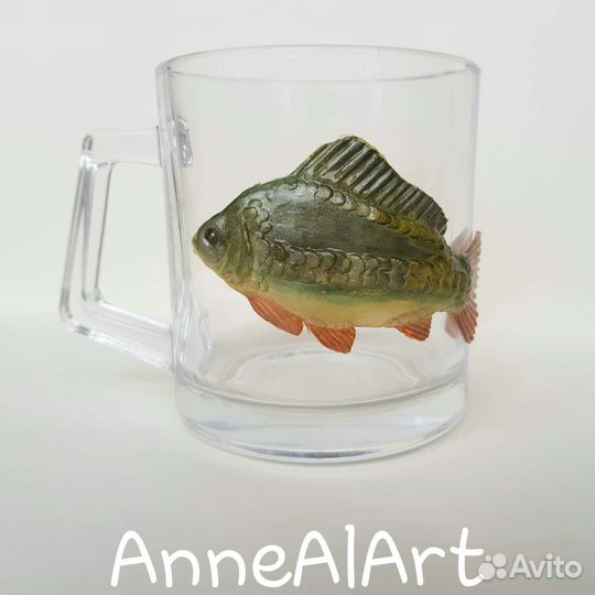 Кружка с рыбой карп подарочная чашка для рыбака