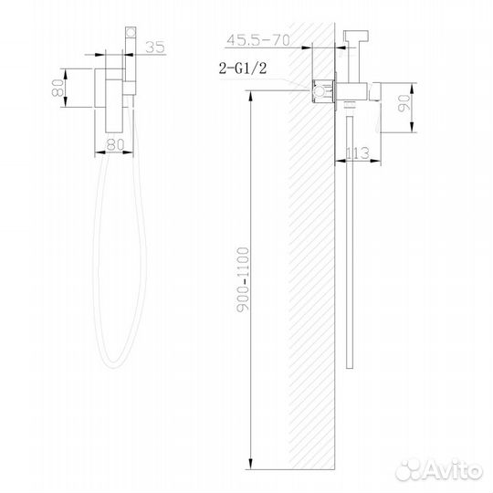 Гигиенический душ abber Wasserfall AF8625B