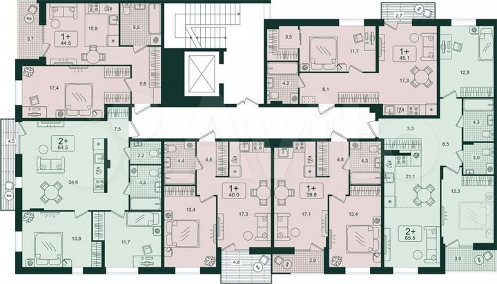2-к. квартира, 65,6 м², 2/8 эт.
