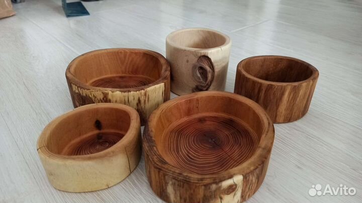 Горшок деревянный. Шкатулка. Подсвечник из дерева