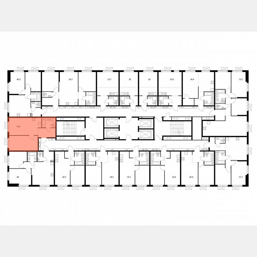 1-к. квартира, 41,7 м², 24/38 эт.