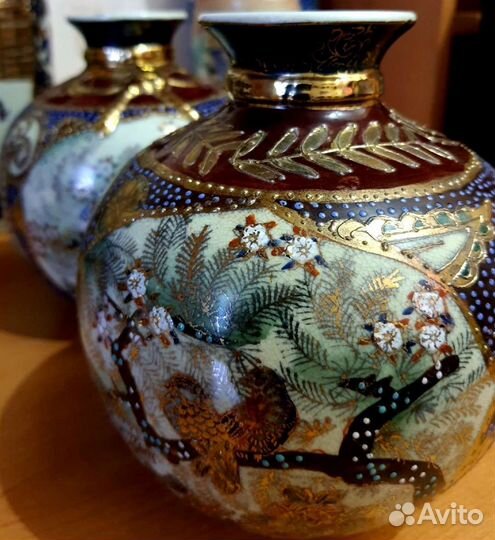 Вазы с позолотой. Ручная работа. Старый Китай