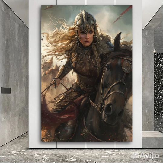 Картина маслом девушка воин Русские картины