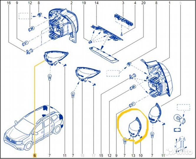 Противотуманная фара (птф) задняя левая Renault