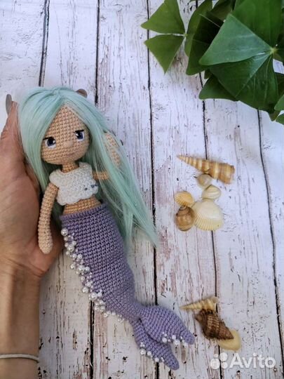 Кукла русалка ручной работы. Амигуруми