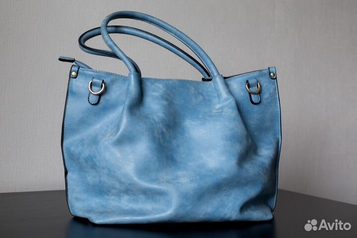Сумка женская Angelo Vani голубая шоппер