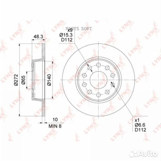 Lynxauto BN1235 Диск тормозной зад