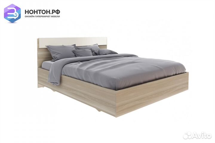 Кровать Камила ясень светлый / бежевый