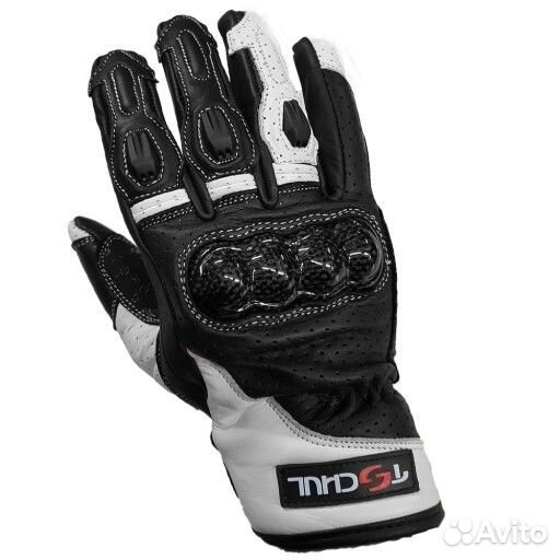 Перчатки мотоциклетные tschul 316 черно-белые