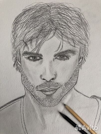 Картина ручной работы. Портрет Деймона Сальватора