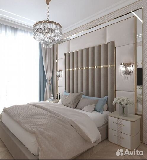 Мягкое изголовье для кровати