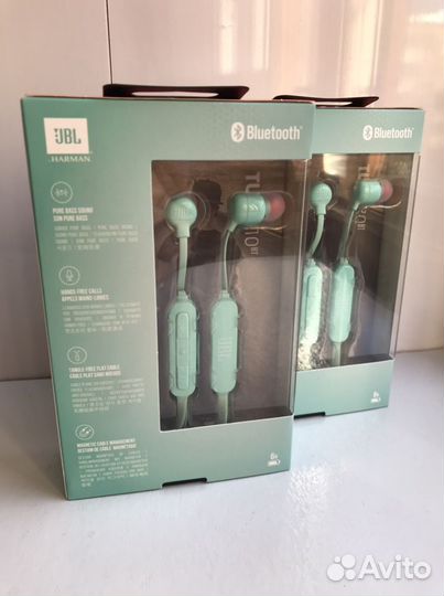 Беспроводные наушники jbl T110 вт,бирюзовый
