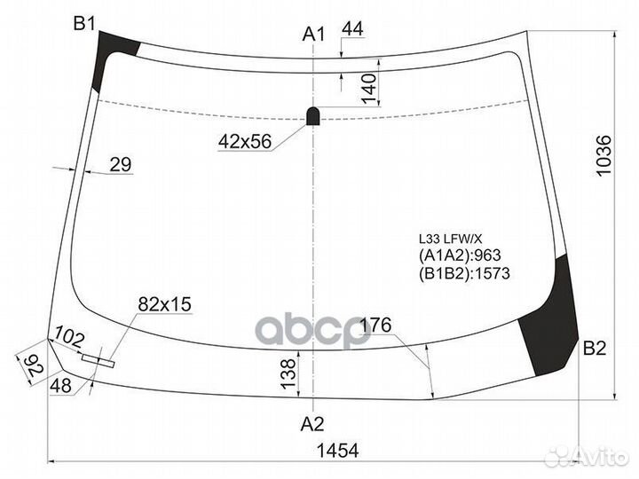 Стекло лобовое Nissan Teana 14-20 / Altima 12-1