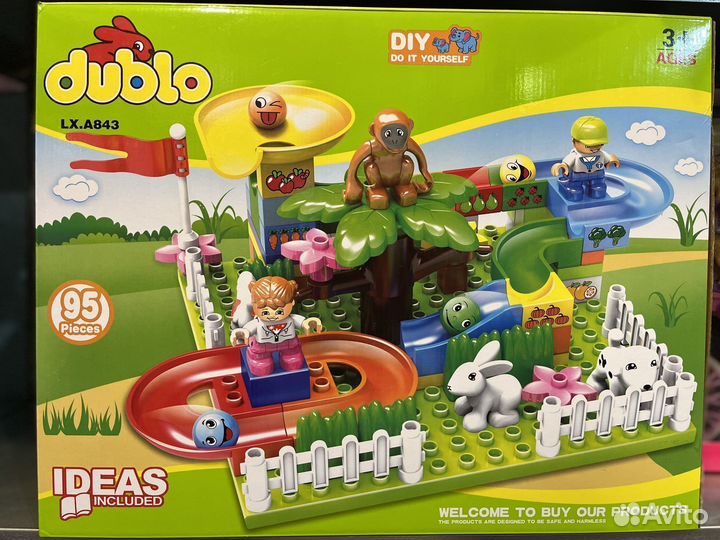 Конструктор крупный для детей - ферма 95 деталей