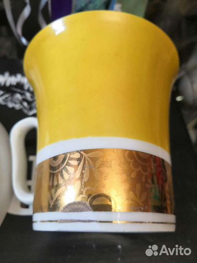 Чайная пара, бокал лфз ссср, желтая позолота