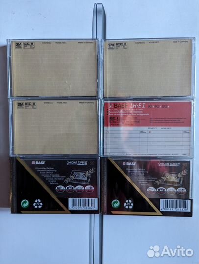 Аудиокассеты BASF новые 6 штук и 6 штук с записью