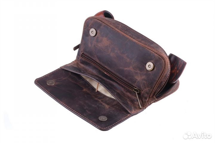 Сумка для двух трубок кожа буйвола Италия