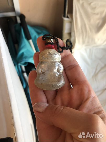 Елочные игрушки СССР снеговик и дед мороз