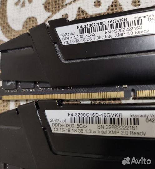 Оперативная память G. skill ripjaws V DDR4 8GBх2