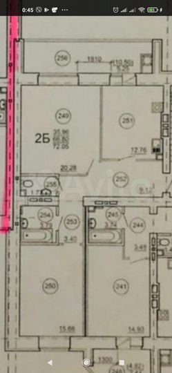 2-к. квартира, 72 м², 3/9 эт.