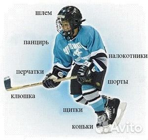 Снаряжение для хоккея с шайбой. Одежда коньки