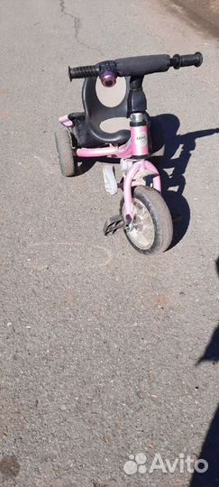 Детский велосипед с родительской ручкой б/у