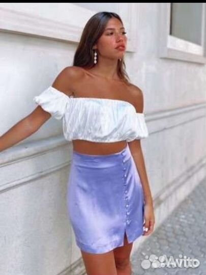 Юбка атласная Zara xs