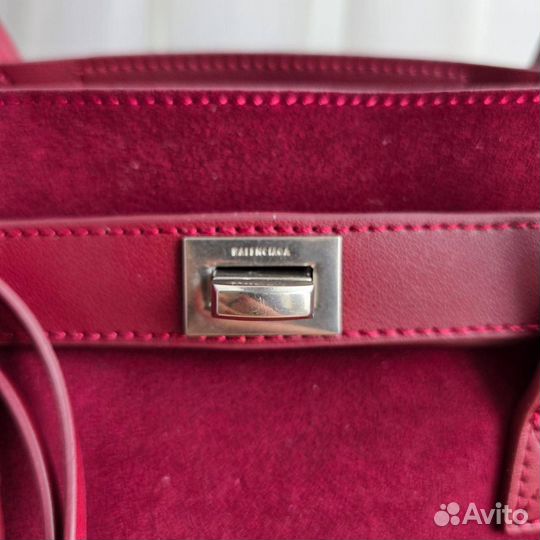 Сумка Balenciaga carry all замша кожа красная