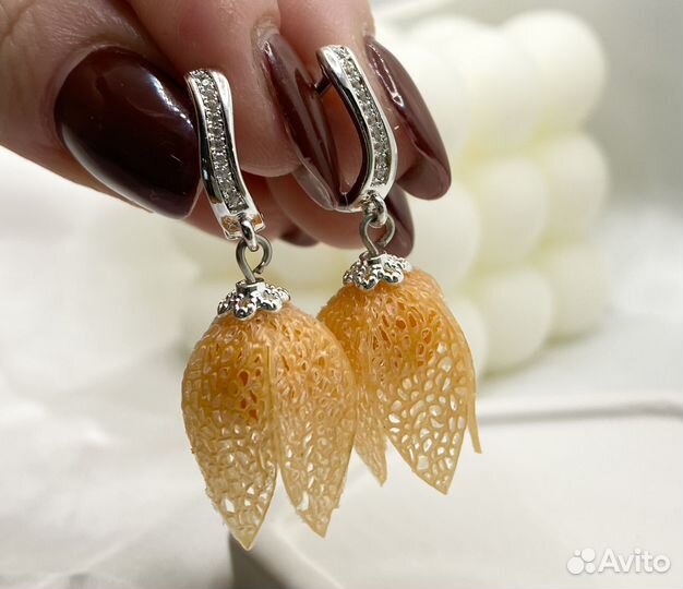 Серьги физалис
