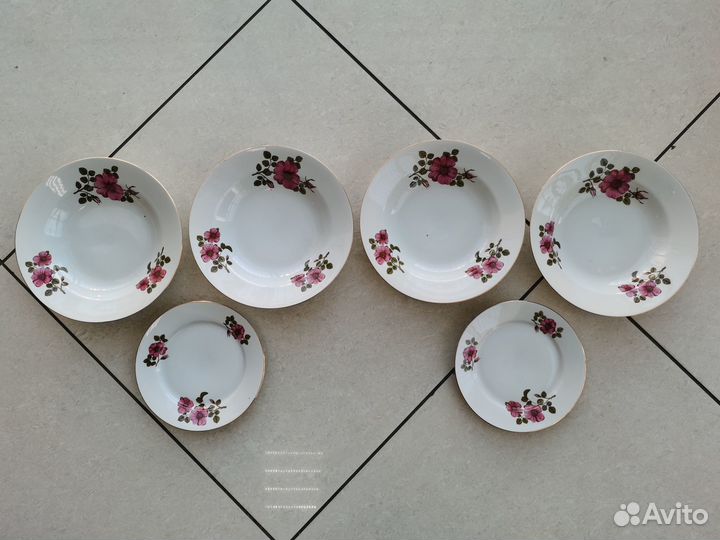 Тарелки 6 шт 1970 годы made in Poland Польша