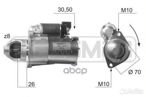 Стартер hyundai/KIA 2.0/2.4 07- 220477 Era