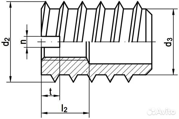 Муфта (гайка) мебельная резьбовая М4х12 DIN7965