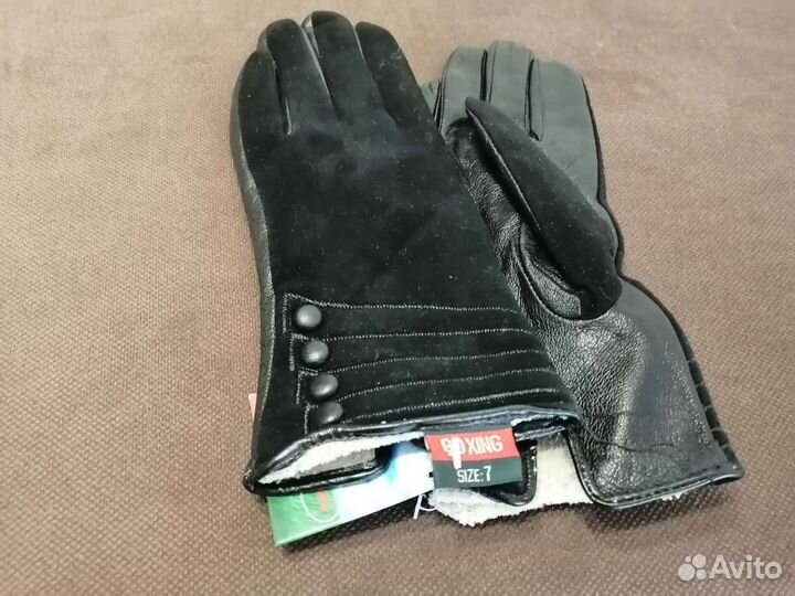 Перчатки женские кожаные новые