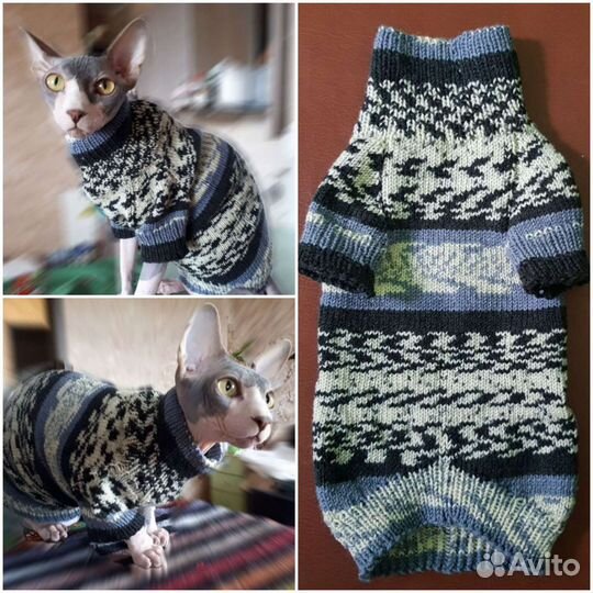 Тёплая одежда для сфинкса кошки питомца. Новая