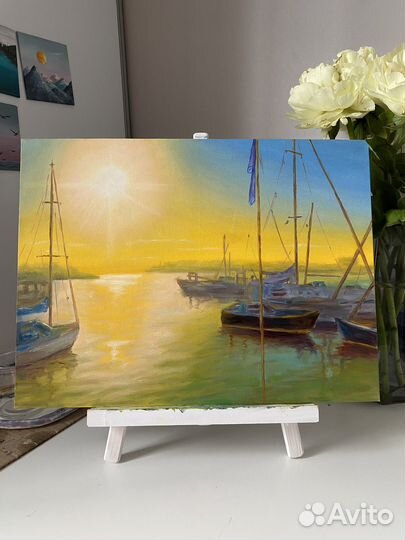 Морской пейзаж, масло 30х40 картина