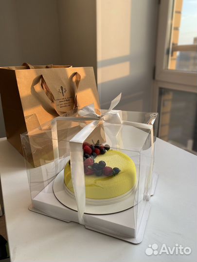 Бумажный пакет с квадратным дном торта/подарка