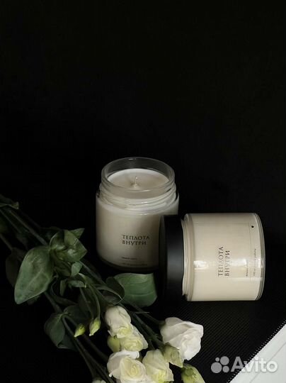 Свеча ручной работы, натуральный соевый воск