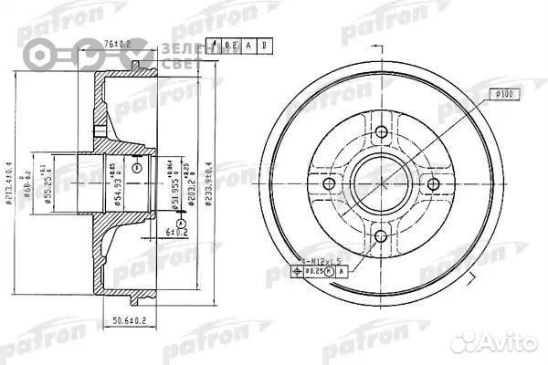 Patron PDR1353 Барабан тормозной renault logan 14