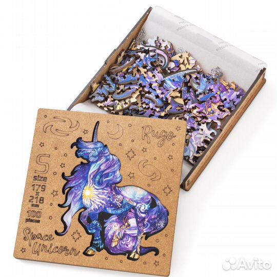 Деревянные пазлы единорог