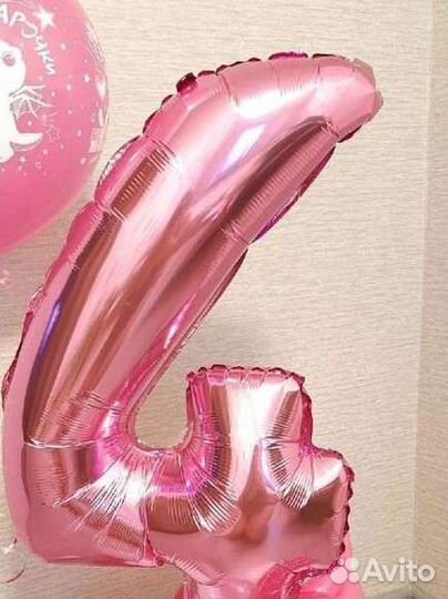 Цифра на стойке из шаров