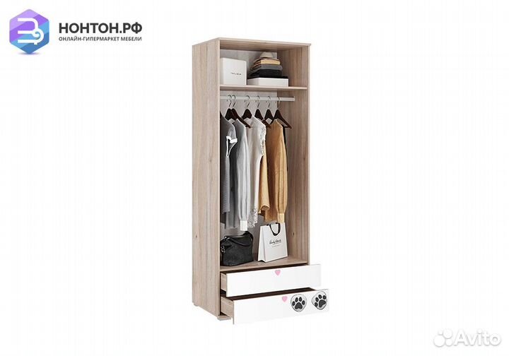 Шкаф 2-х дверный Панда 55.01 дуб мария / белый