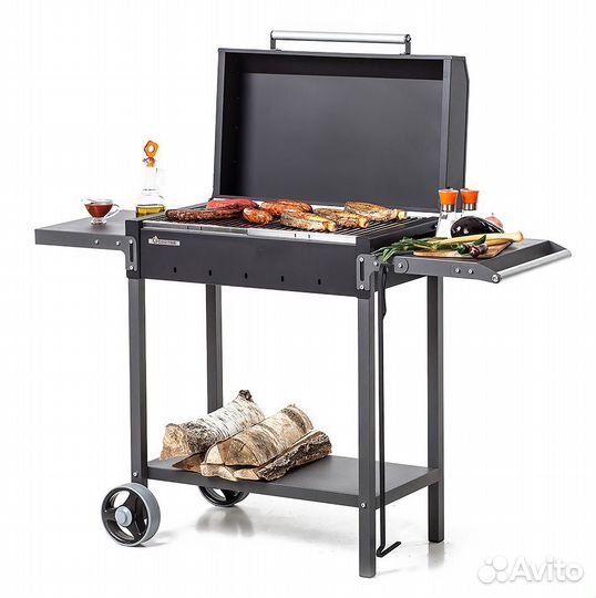 Гриль-мангал с полками, крышкой и колесами