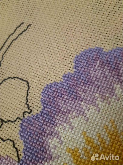 Картина вышитая крестом Орхидея (подарок)