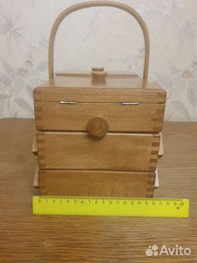 Шкатулка для рукоделия деревянная раскладная