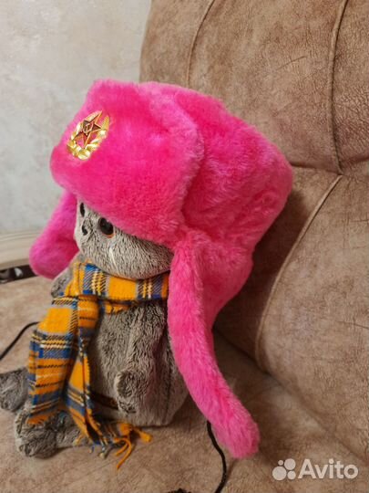 Шапка ушанка зимняя 58 размер с кокардой