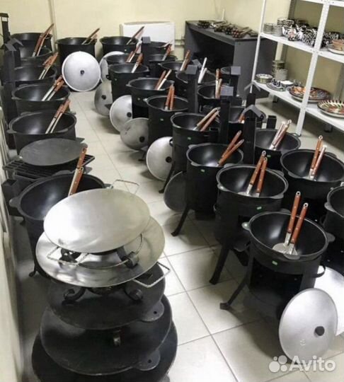 Казан чугунный+Печь + Половник в подарок