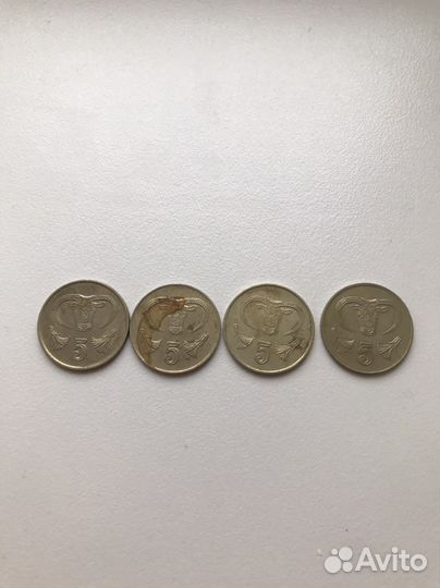 Монета 5 центов Кипр