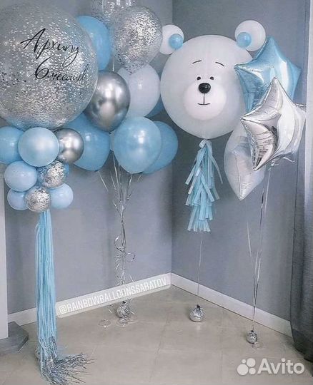 Гелиевые шарики на выписку мальчика